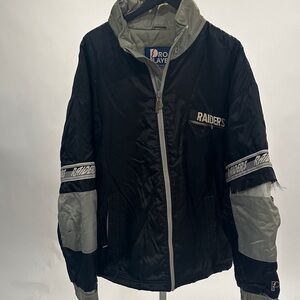 Vintage Oakland Raiders Black and Gray Puffer Jacket